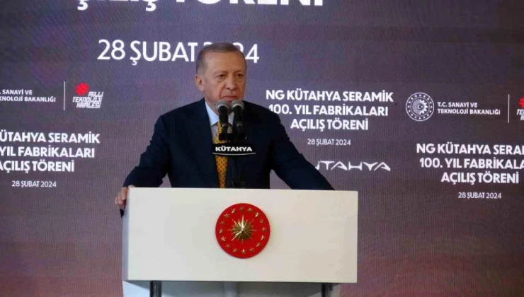 Cumhurbaşkanı Erdoğan, Kütahya’da yeni fabrikaların açılışında konuştu